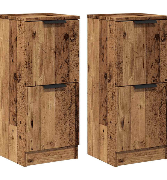 Sideboards 2 Stk. Altholz-Optik 30x30x70 cm Holzwerkstoff