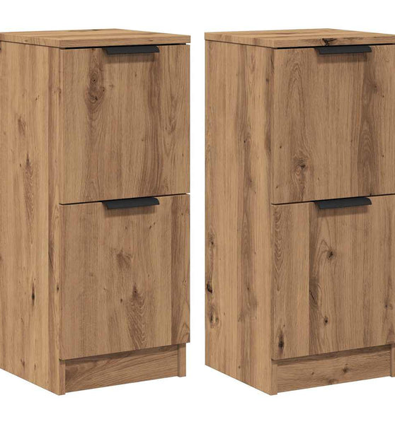 Sideboards 2 Stk. Artisan-Eiche 30x30x70 cm Holzwerkstoff