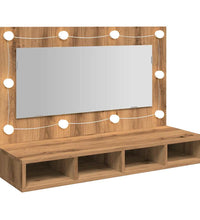 Spiegelschrank mit LED Artisan Eichen-Optik 90x31,5x62 cm