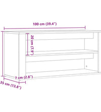 Schuhbank Altholz-Optik 100x35x45 cm Holzwerkstoff