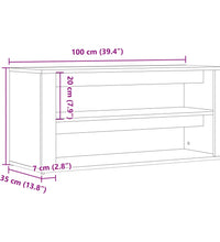 Schuhbank Artisan-Eiche 100x35x45 cm Holzwerkstoff