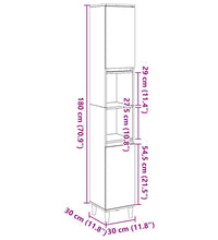 Badschrank Altholz-Optik 30x30x190 cm Holzwerkstoff