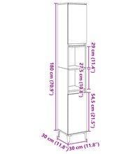 Badschrank Altholz-Optik 30x30x190 cm Holzwerkstoff