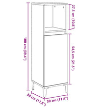 Badschrank Altholz-Optik 30x30x100 cm Holzwerkstoff