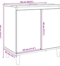 Waschbeckenunterschrank Betongrau 58x33x60 cm Holzwerkstoff