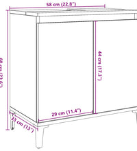 Waschbeckenunterschrank Betongrau 58x33x60 cm Holzwerkstoff