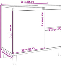 Waschbeckenunterschrank Betongrau 65x33x60 cm Holzwerkstoff