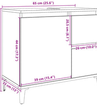 Waschbeckenunterschrank Betongrau 65x33x60 cm Holzwerkstoff