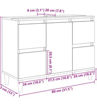 Waschbeckenunterschrank Betongrau 80x33x60 cm Holzwerkstoff