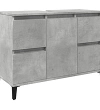 Waschbeckenunterschrank Betongrau 80x33x60 cm Holzwerkstoff