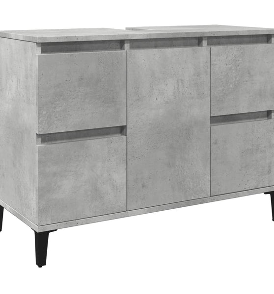 Waschbeckenunterschrank Betongrau 80x33x60 cm Holzwerkstoff