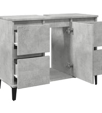 Waschbeckenunterschrank Betongrau 80x33x60 cm Holzwerkstoff