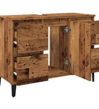 Waschbeckenunterschrank Altholz-Optik 80x33x60 cm Holzwerkstoff