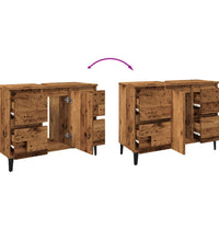 Waschbeckenunterschrank Altholz-Optik 80x33x60 cm Holzwerkstoff