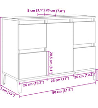 Waschbeckenunterschrank Altholz-Optik 80x33x60 cm Holzwerkstoff