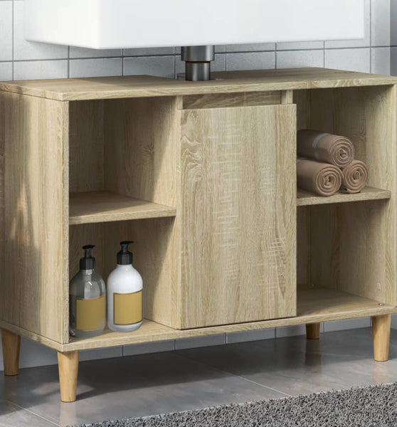 Badschrank Sonoma-Eiche 80x33x60 cm Holzwerkstoff