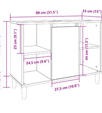 Badschrank Betongrau 80x33x60 cm Holzwerkstoff