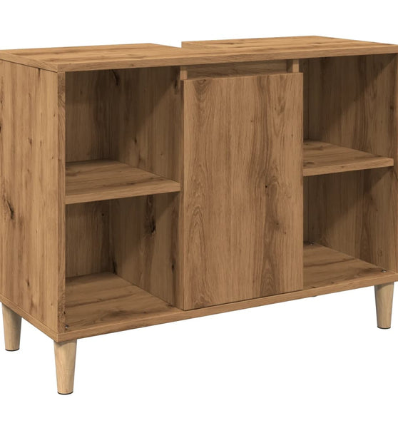 Badschrank Braun Artisan-Eiche 80x33x60 cm Holzwerkstoff