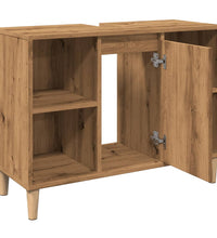 Badschrank Braun Artisan-Eiche 80x33x60 cm Holzwerkstoff