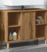 Badschrank Braun Artisan-Eiche 80x33x60 cm Holzwerkstoff