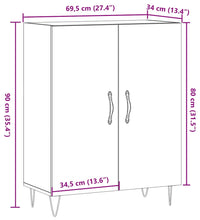 Sideboard Artisan-Eiche 69,5x34x90 cm Holzwerkstoff