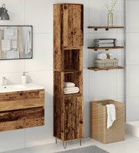 Badschrank Altholz-Optik 30x30x190 cm Holzwerkstoff