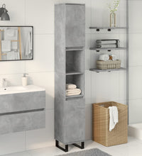 Badschrank Betongrau 30x30x190 cm Holzwerkstoff