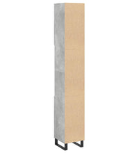 Badschrank Betongrau 30x30x190 cm Holzwerkstoff