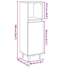 Badschrank Artisan-Eiche 30x30x100 cm Holzwerkstoff