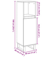Badschrank Altholz-Optik 30x30x100 cm Holzwerkstoff
