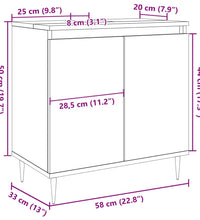 Badschrank Altholz-Optik 58x33x60 cm Holzwerkstoff