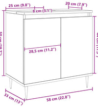 Badschrank Artisan-Eiche 58x33x60 cm Holzwerkstoff