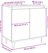 Badschrank Altholz-Optik 58x33x60 cm Holzwerkstoff