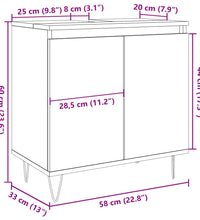 Badschrank Artisan-Eiche 58x33x60 cm Holzwerkstoff