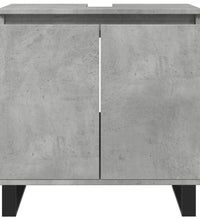 Badschrank Betongrau 58 x 33 x 60 cm Holzwerkstoff