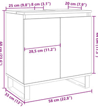 Badschrank Altholz-Optik 58x33x60 cm Holzwerkstoff