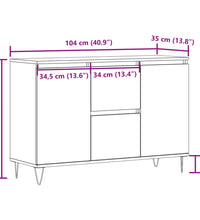 Sideboard Altholz-Optik 104x35x70 cm Holzwerkstoff