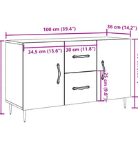 Sideboard Artisan-Eiche 100x36x60 cm Holzwerkstoff