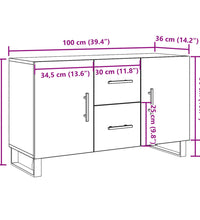 Sideboard Artisan-Eiche 100x36x60 cm Holzwerkstoff