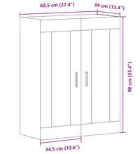 Wandschrank Artisan-Eiche 69,5x34x90 cm