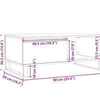 Couchtisch Artisan-Eiche 90x50x36,5 cm Holzwerkstoff