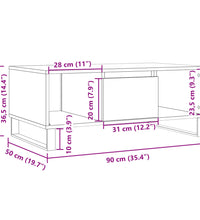 Couchtisch Altholz-Optik 90x50x36,5 cm Holzwerkstoff