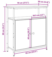 Sideboard Artisan-Eiche 70x30x80 cm Holzwerkstoff