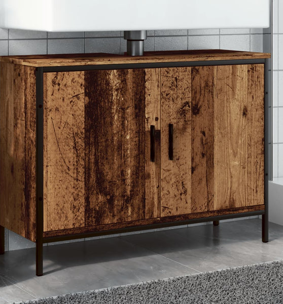 Waschbeckenunterschrank Altholz-Optik 80x30x60 cm Holzwerkstoff