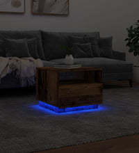 Couchtisch mit LED-Leuchten Altholz-Optik 50x49x40 cm