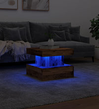 Couchtisch mit LED-Leuchten Altholz-Optik 50x50x40 cm