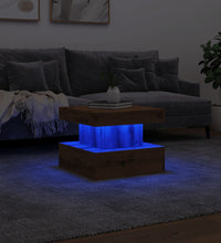 Couchtisch mit LED-Leuchten Artisan-Eiche 50x50x40 cm