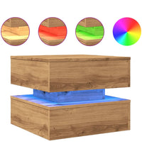 Couchtisch mit LED-Leuchten Artisan-Eiche 50x50x40 cm