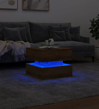 Couchtisch mit LED-Leuchten Artisan-Eiche 50x50x40 cm