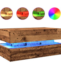 Couchtisch mit LED-Leuchten Altholz-Optik 90x50x40 cm